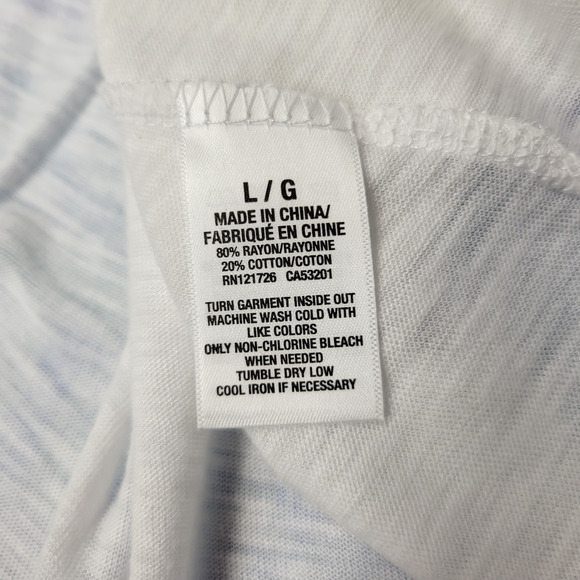 Aeropostale Crop Tee T-shirt Womens L White Semi Sheer V- Neck Short Sleeves New - Picture 12 of 13